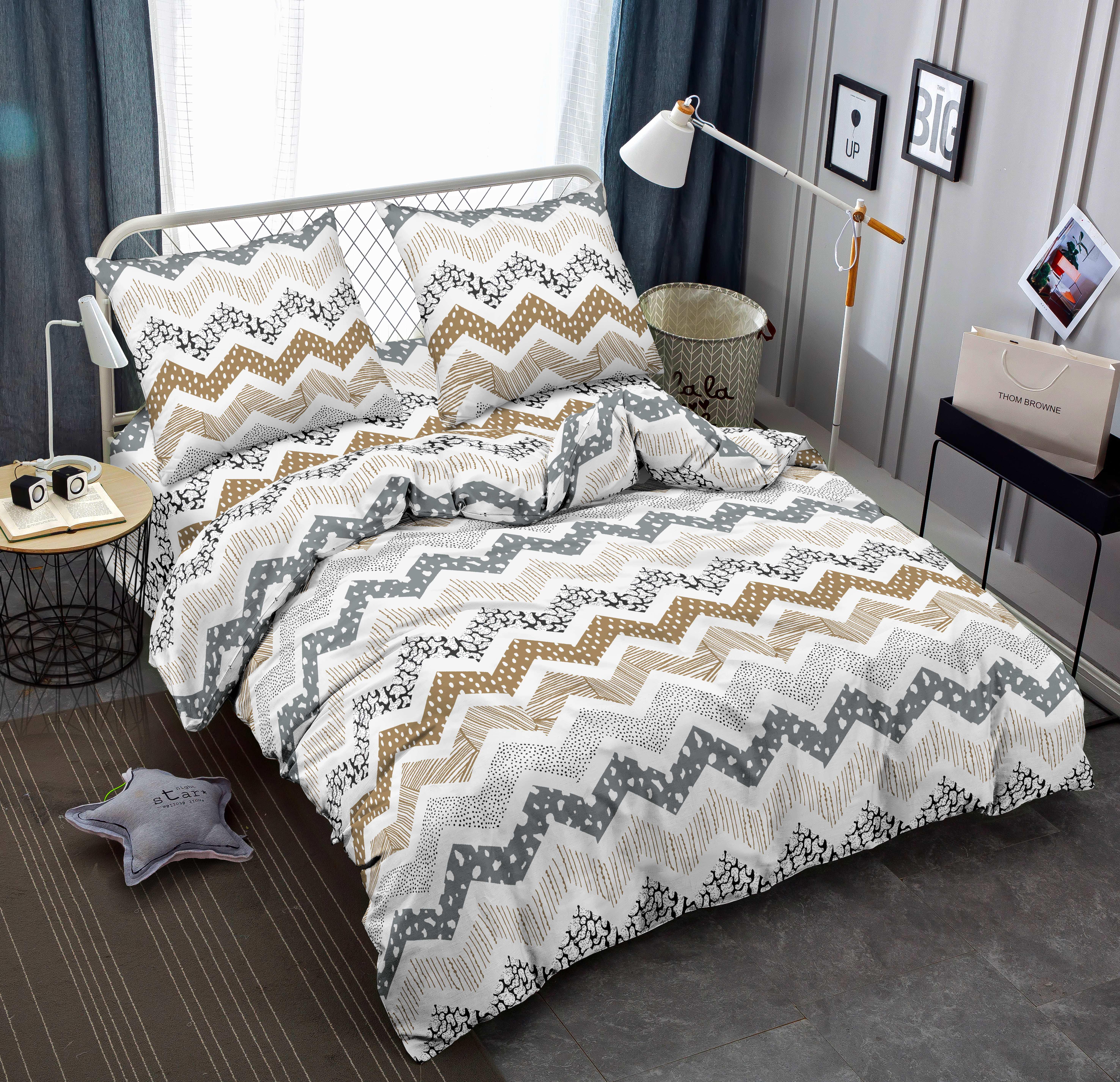 Комплект постельного белья Zastelli J3477-4 Зигзаг жатка семейный 2х145х210 Разноцветный