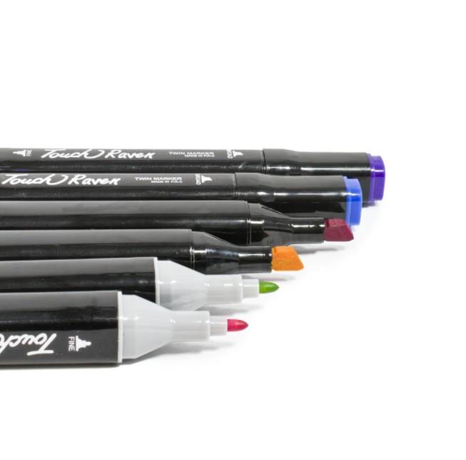 Набор двухсторонних маркеров TouchRaven на спиртовой основе с футляром 120 шт. Black (4-5-14787) - фото 3