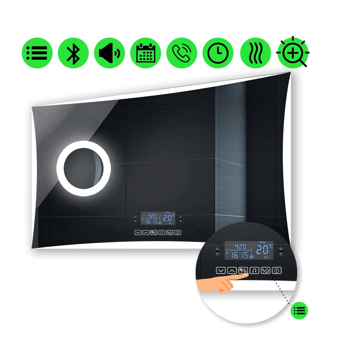 Зеркало с LED подсветкой Amado с Smart-блоком/линзой с подсветкой и подогревом 60x90 см (Amado63)