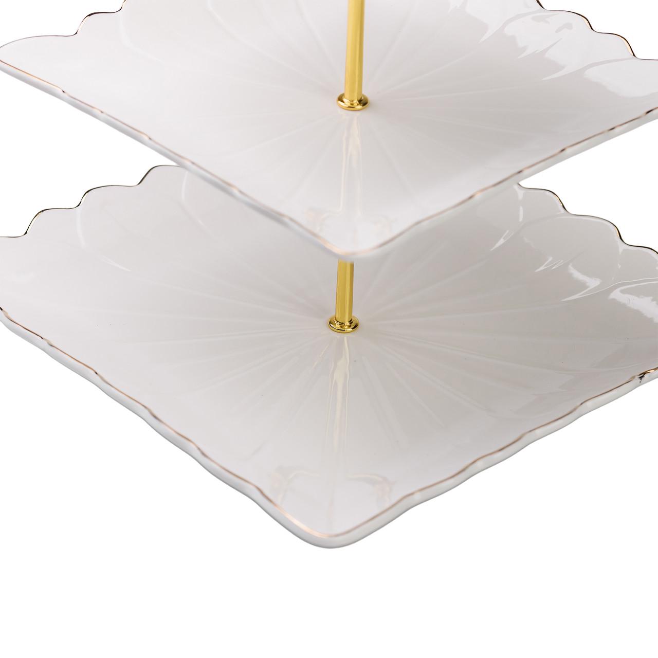 Етажерка Classic керамічна для фруктів та десертів квадратна (HP-7-730) - фото 7 Етажерка Classic керамічна для фруктів та десертів квадратна (HP-7-730) - фото 7