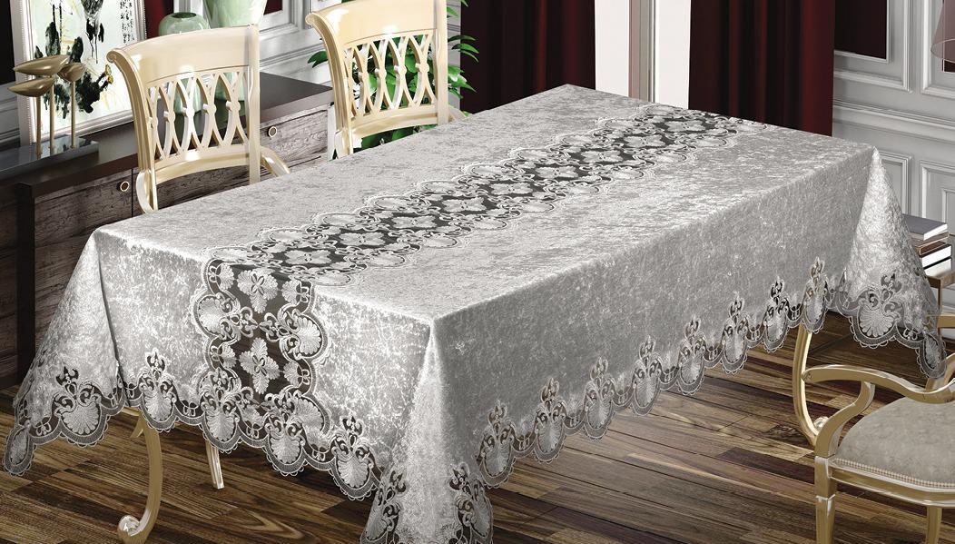 Скатерть велюровая Maison Royale 160x260 Eliza Grey (CN14592)