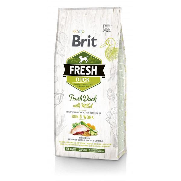 Корм сухий Brit Fresh Active Run&Work з качкою та пшоном для активних дорослих собак 2,5 кг (8595602530823)