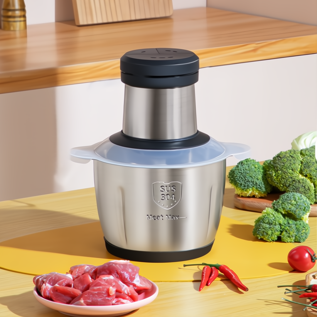 Измельчитель для кухни Crownberg Food Blender Chopper 1200 Вт 3в1 для смузи с металлической чашей Black