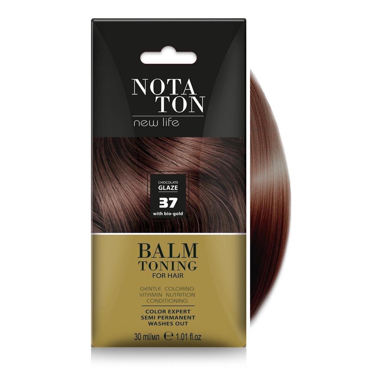Бальзам тонуючий для волосся NOTA TON з біо-золотом саше 30 мл №37 Шоколадна глазур (2733091957)