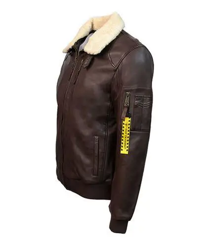 Шкіряна куртка Top Gun Men's Bomber With Removable Fur 3XL Brown (TG19113XL) - фото 2