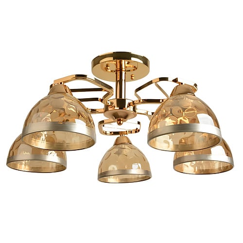 Люстра Svet с пятью плафонами под лампу Е27 Янтарный (SH-8088/5 FG)