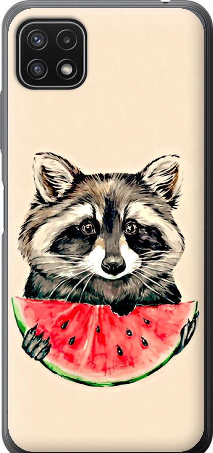 Чехол на Samsung Galaxy A22 5G A226B Енотик с арбузом (4605u-2581-42517) Чехол на Samsung Galaxy A22 5G A226B Енотик с арбузом (4605u-2581-42517)