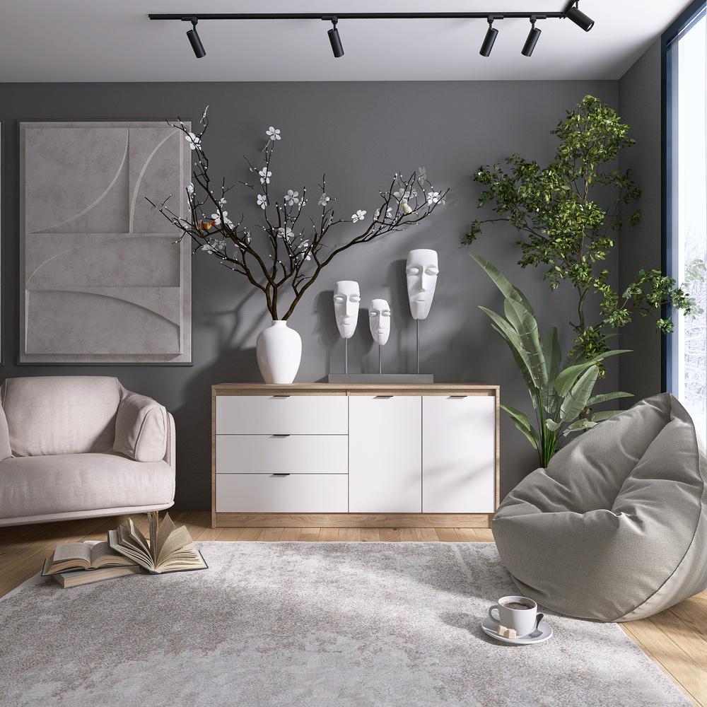 Комод с дверью и 3-мя ящиками Эверест Сити-1500 1502х38х746 мм Дуб сонома/Белый (EVR-071102) - фото 1 Комод с дверью и 3-мя ящиками Эверест Сити-1500 1502х38х746 мм Дуб сонома/Белый (EVR-071102) - фото 1