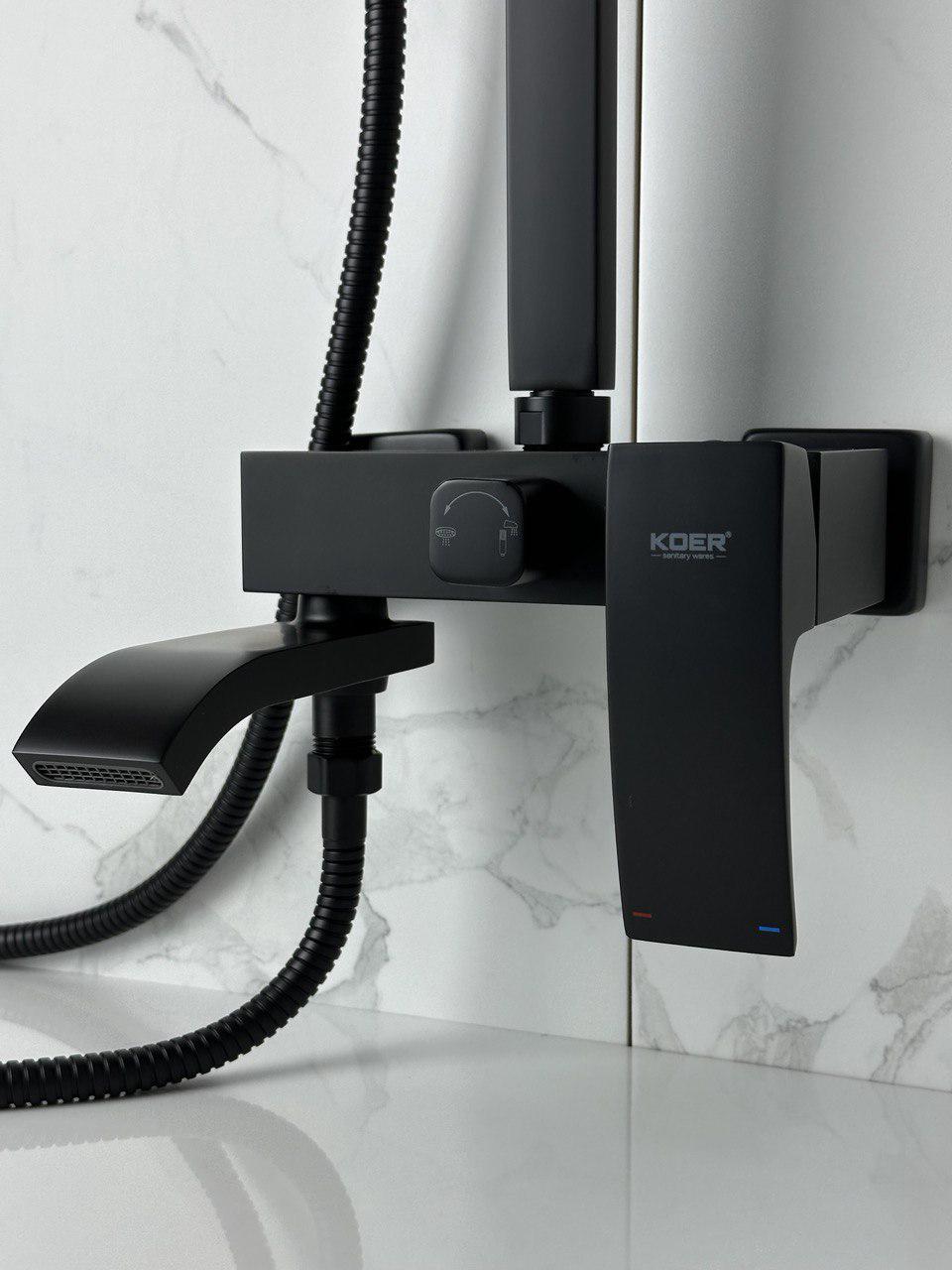 Душова колона із змішувачем Koer KB-56007-05 Чорний (18925820) - фото 7 Душова колона із змішувачем Koer KB-56007-05 Чорний (18925820) - фото 7