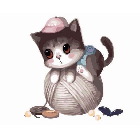 Картина по номерам Brushme Маленький котик с клубком (GX8400)