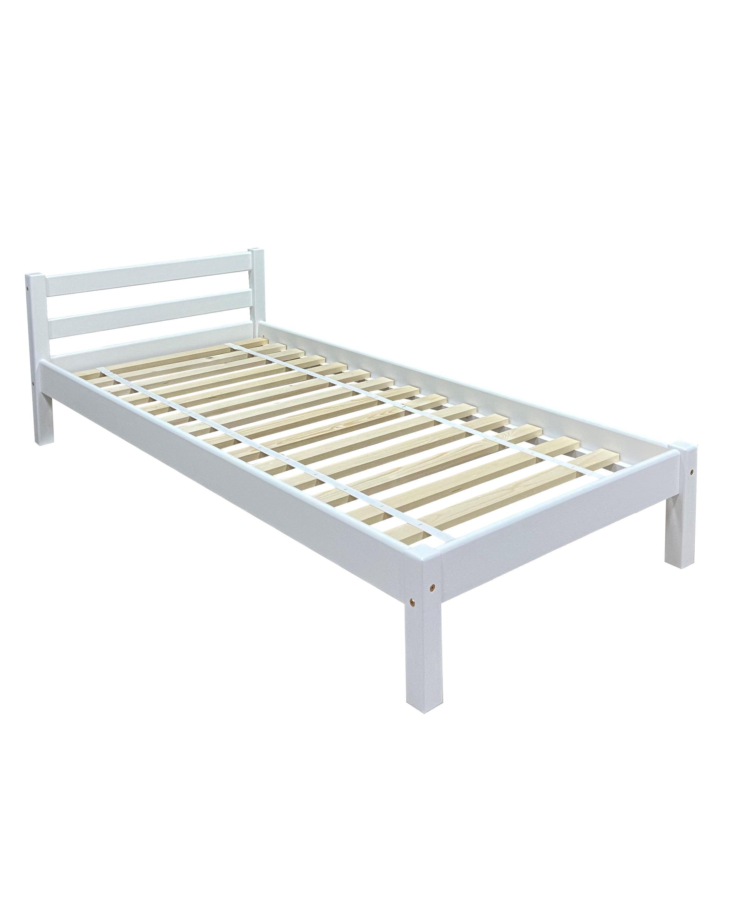 Кровать односпальная Скиф Л-140 деревянная 100х190 см Белый (15419363)