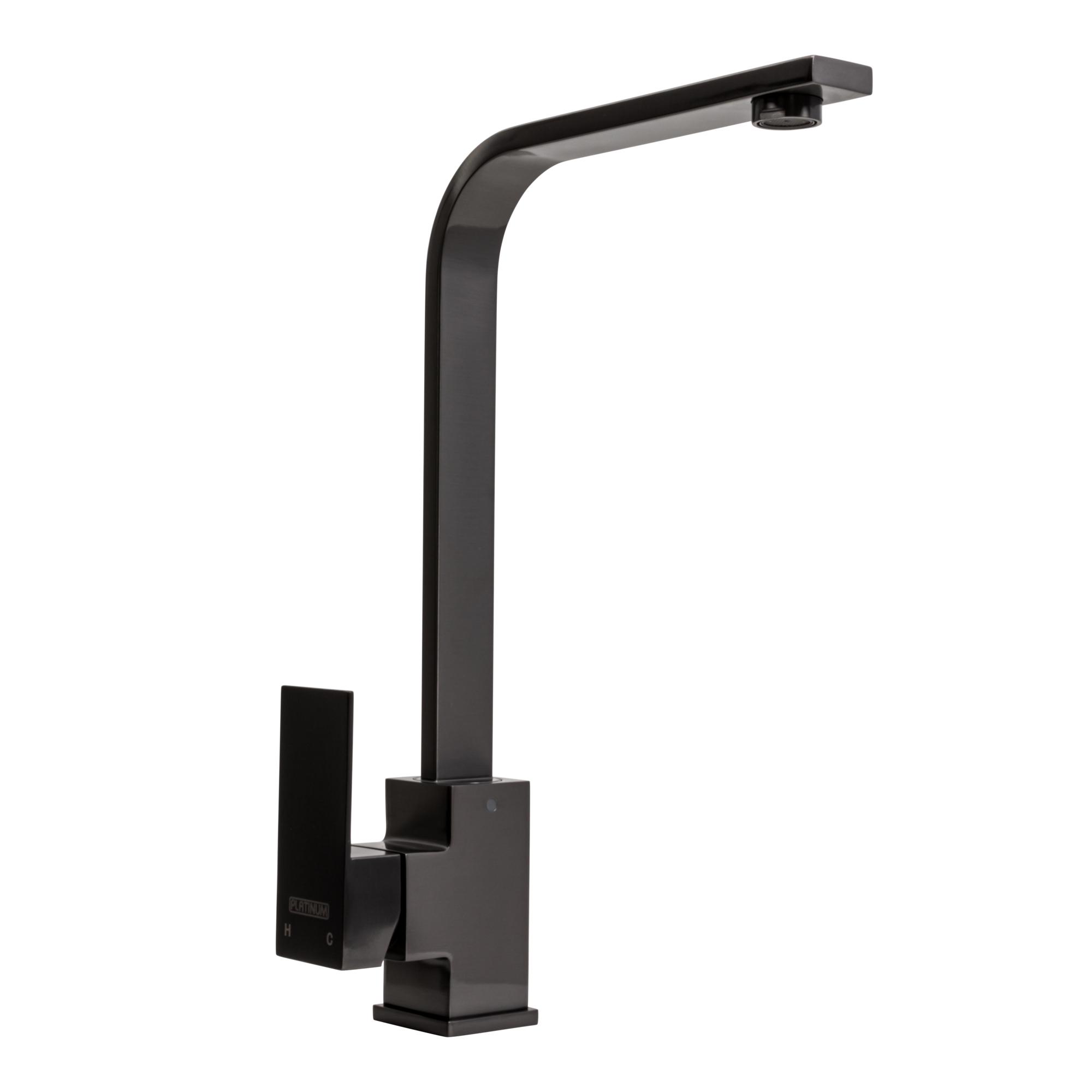 Смеситель для кухни Platinum 7104 BW PLS-A33662 однорычажный Черный (152342)