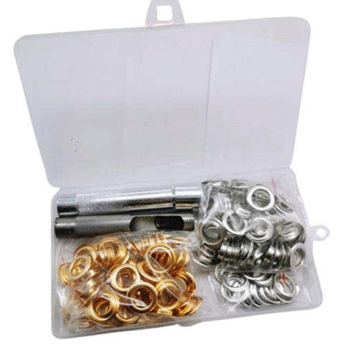 Набор для установки люверсов 3 инструмента/120 люверсов 12 мм Золотистый/Серебристый (3193) Набор для установки люверсов 3 инструмента/120 люверсов 12 мм Золотистый/Серебристый (3193)