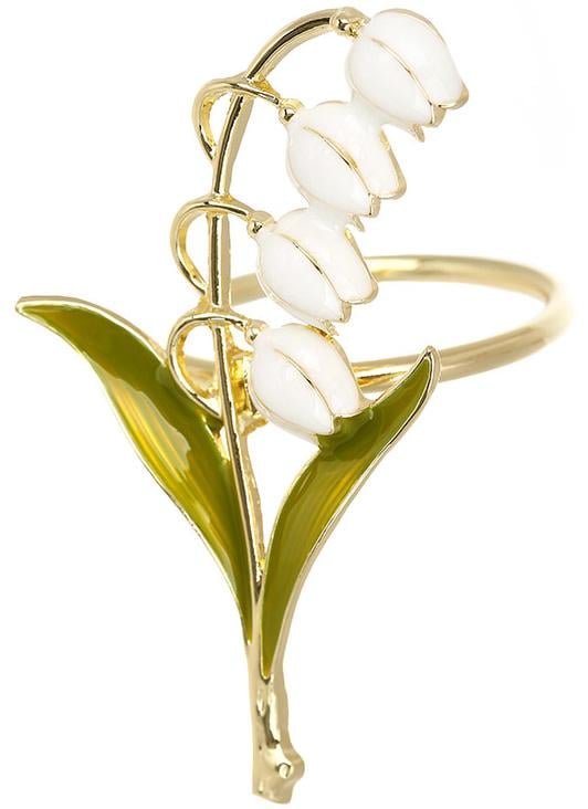 Комплект металевих кілець для серветок конвалія 6 шт. 5 см