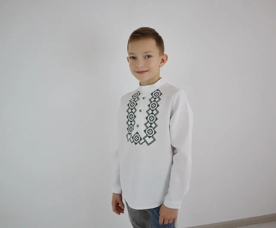 Вышиванка для мальчика Остин Зеленый 134 см (0001646-134) Вышиванка для мальчика Остин Зеленый 134 см (0001646-134)