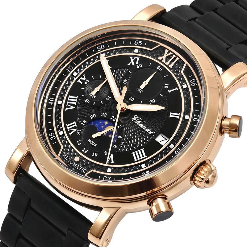 Наручний годинник Chenxi Patek Steel Black 2 ремінці (62881)