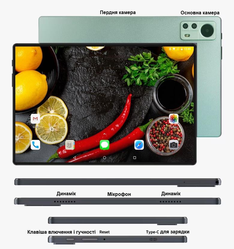 Планшет-телефон Adronix LTE Tab232 2/32 DUAL SIM 10,1" IPS з чохлом Green (42442432) - фото 5 Планшет-телефон Adronix LTE Tab232 2/32 DUAL SIM 10,1" IPS з чохлом Green (42442432) - фото 5