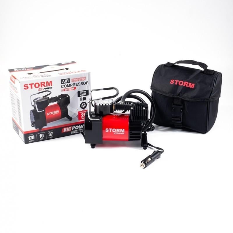 Автокомпресор STORM Big Power 37 л/мин 12 В 170 Вт із автостопом одноциліндровий (20320)