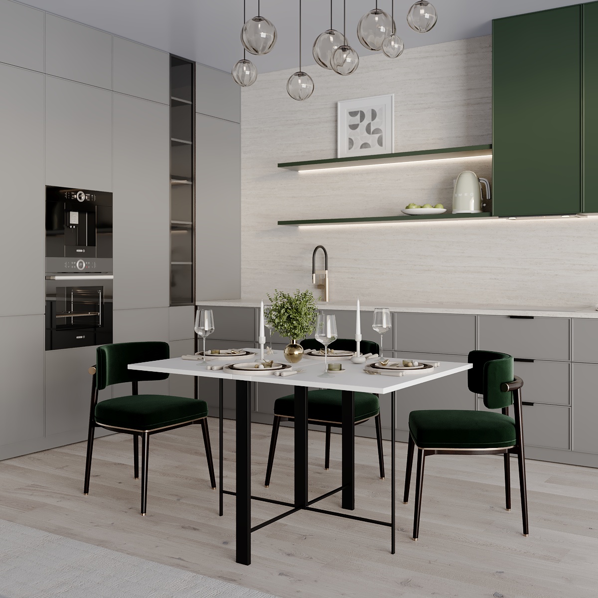 Стол-трансформер ART IN HEAD Voody 1300x900x756 мм Белый диамант/Чёрный (TB26010000030) - фото 4