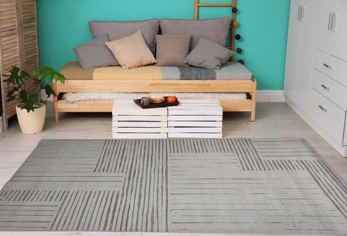 Килим з коротким ворсом для спальні/вітальні/зали 140x200 см Сірий (V0346.4)