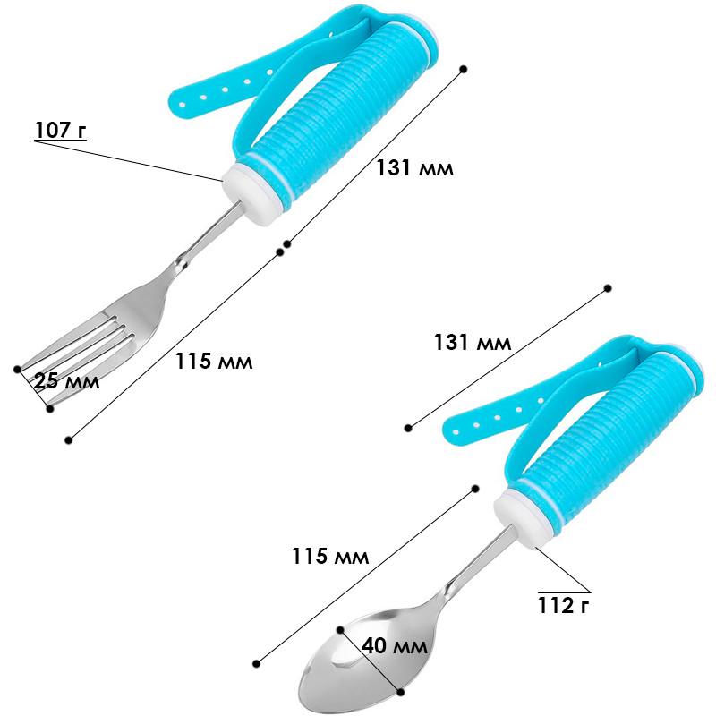 Столовый набор Shengtong STSE-017 для людей с тремором или артритом вилка ложка с фиксатором - фото 6