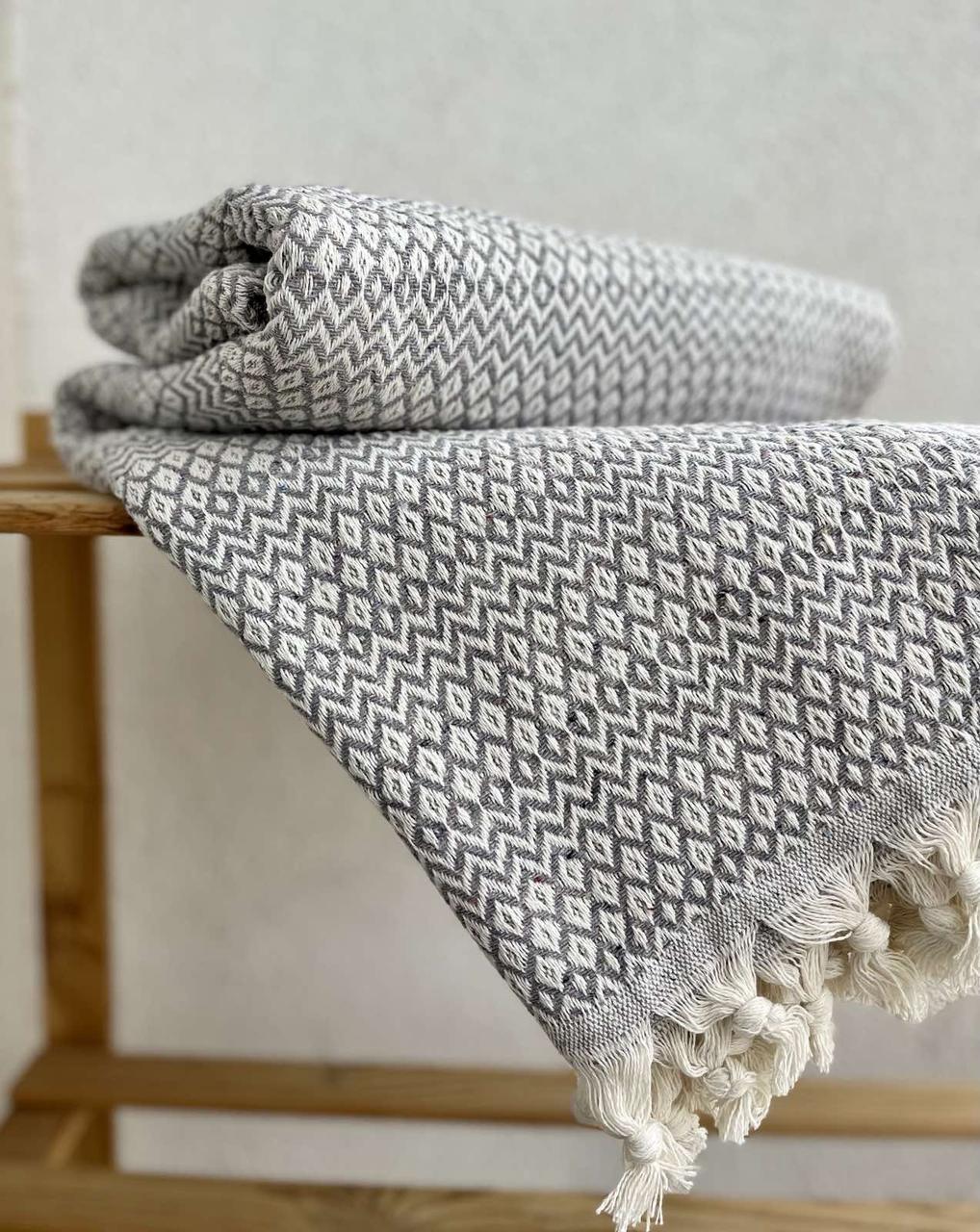 Покрывало летнее Norway хлопковое 200х230 см Серый (18094381)