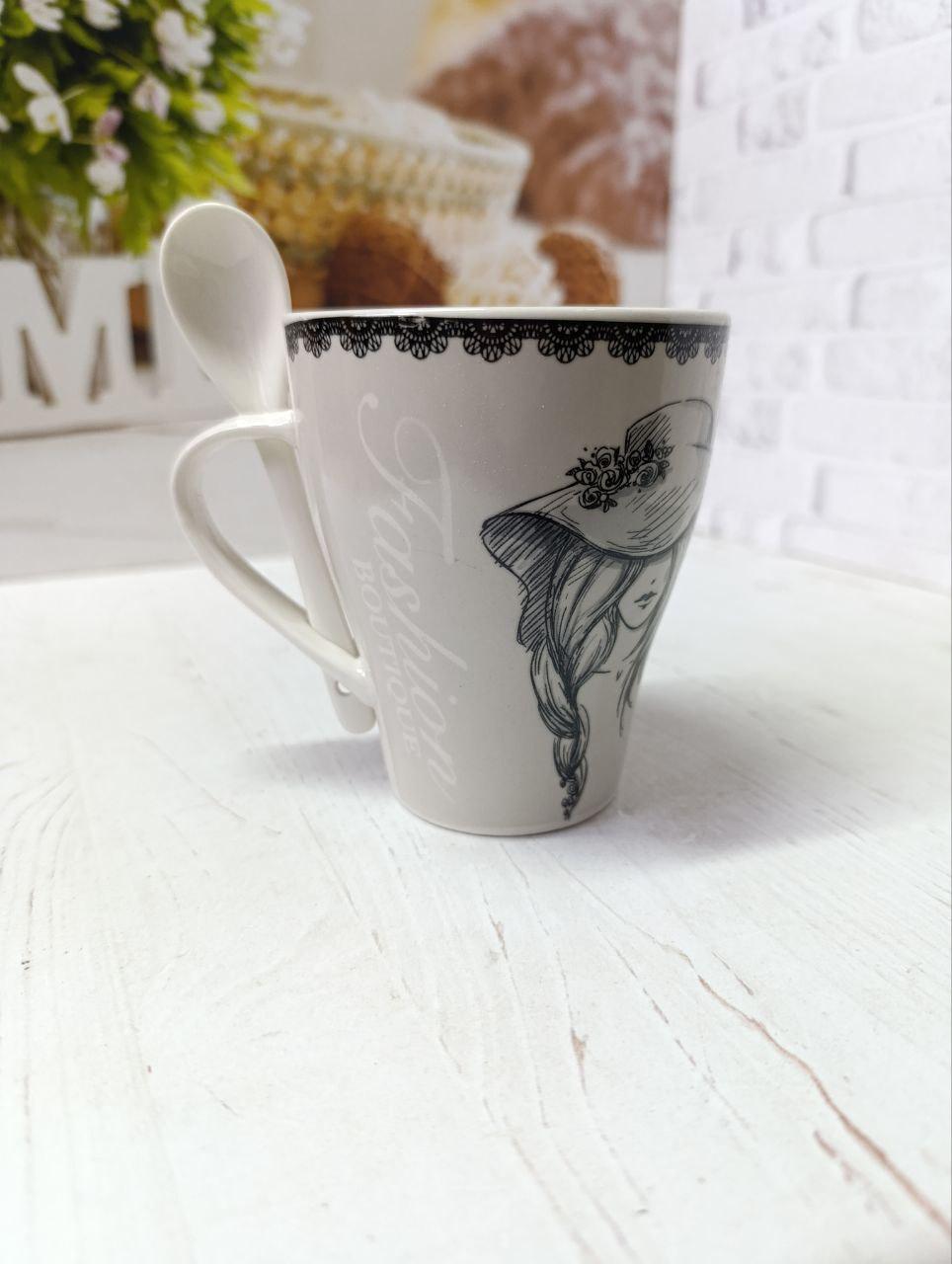 Кружка SNT Fashion Boutique с ложкой фарфора 330 мл (040-01-89)