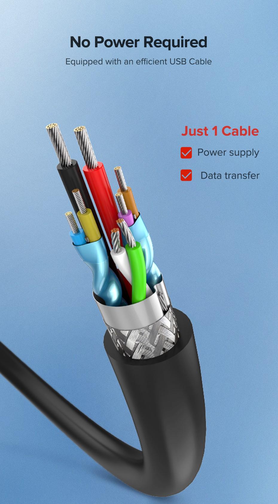 Корпус зовнішній для HDD SSD UGREEN 2.5" SATA III USB 3.0/5 Гбіт/с до 6 ТБ з кабелем Чорний (60353) - фото 17