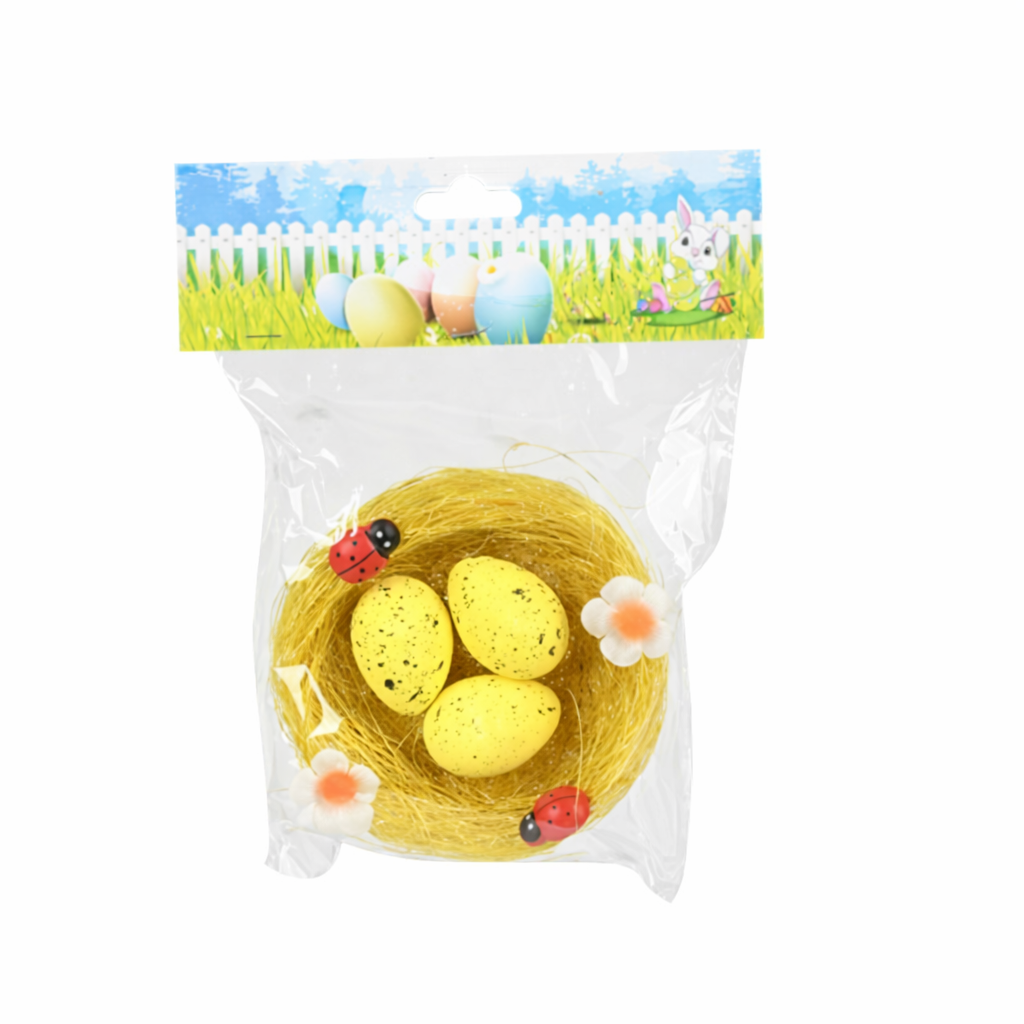 Набор пасхальных фигурок Easter Nest R40465 9x3 см Желтый (33352581)