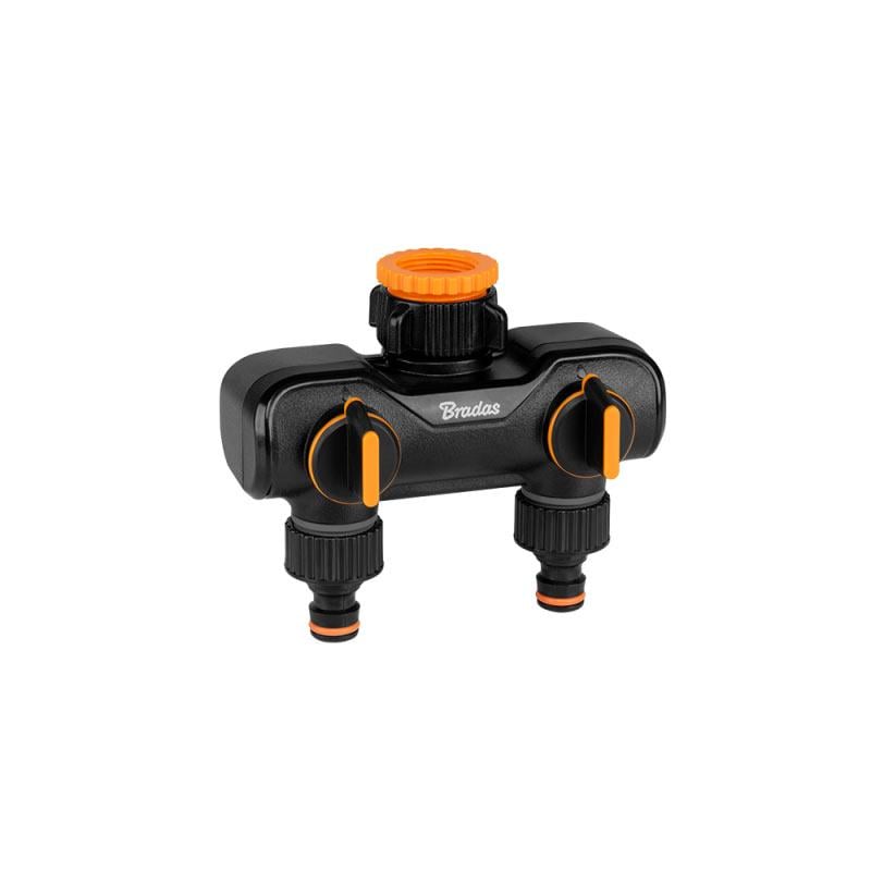 Распределитель для шланга Bradas Eco-PWB3052 Black Line с 2 кранами РЗ 1" до РЗ 3/4" (49043)