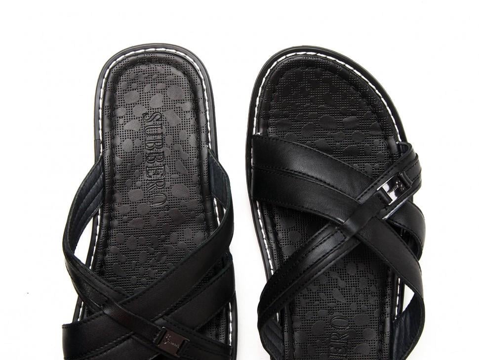 Шлепанцы мужские Subbero 7142295 натуральная кожа р. 40 Черный (12218) - фото 4 Шлепанцы мужские Subbero 7142295 натуральная кожа р. 40 Черный (12218) - фото 4