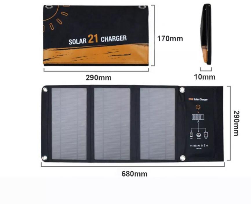 Портативная солнечная панель Bodasan 21 W 5 V 2,1 A - фото 3