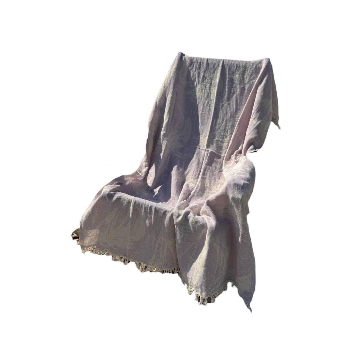 Покрывало гипоаллергенное хлопковое 100х180 см Сиреневый (П4К-AL-peshtamel-002-04)