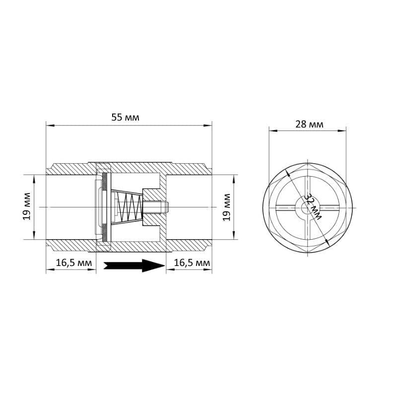 Клапан обратный KOER K0251.PRO PPR 20 мм Серый (KP2610) - фото 2 Клапан обратный KOER K0251.PRO PPR 20 мм Серый (KP2610) - фото 2