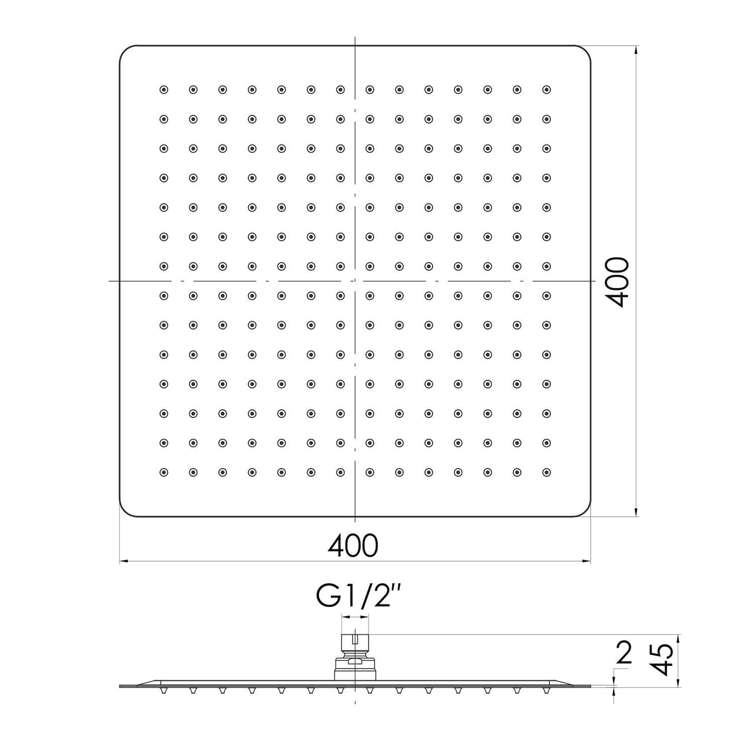 Душ верхний Imprese SQ400SS2 400х400 мм (ANT-57712) - фото 2