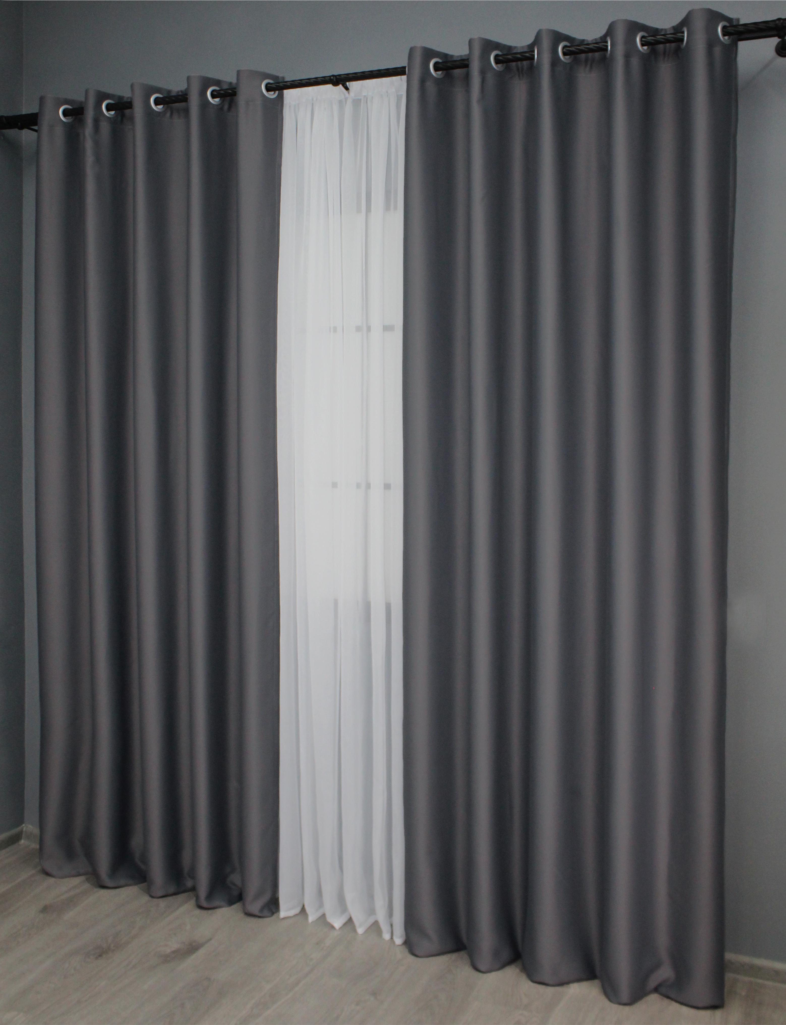 Комплект штор на люверсах VR-Textil Блэкаут Bagema Rvs № 1241ш 150х250 см 2 шт. Темно-серый (37-0013) - фото 3 Комплект штор на люверсах VR-Textil Блэкаут Bagema Rvs № 1241ш 150х250 см 2 шт. Темно-серый (37-0013) - фото 3