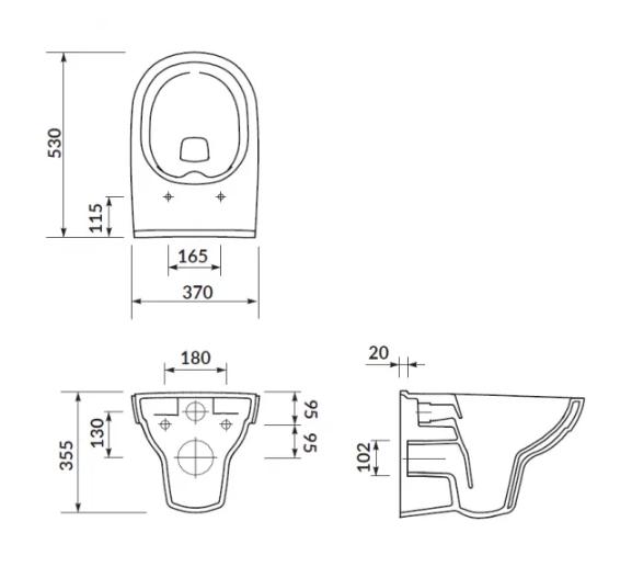 Інсталяція Cersanit Tech Line Opti з кнопкою Opti A2 + унітаз Carina CleanOn з сидінням Slim (CR SET В656 S701-646) - фото 9