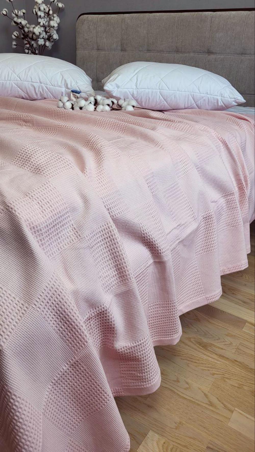 Покрывало Пике Вафелька 160x220 см Розовый (11163) - фото 5 Покрывало Пике Вафелька 160x220 см Розовый (11163) - фото 5