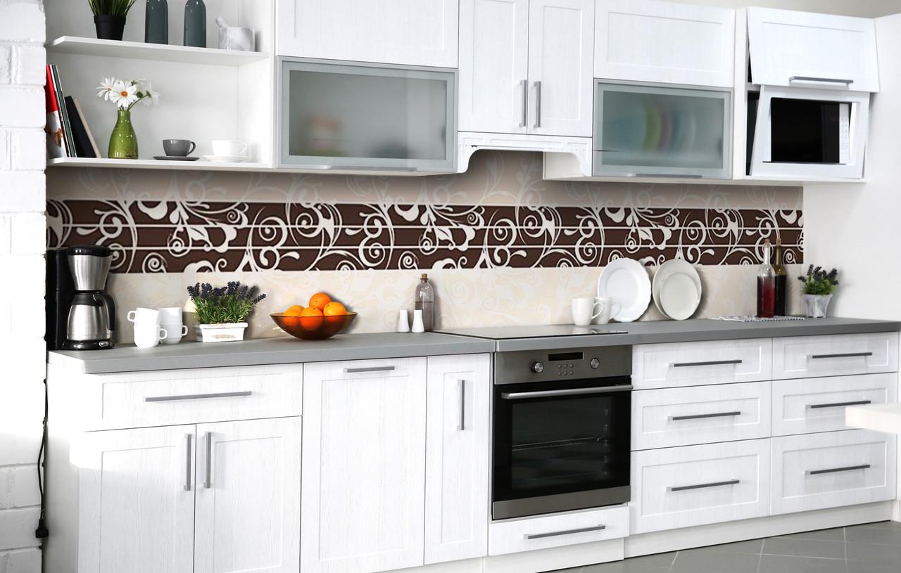 Кухонный фартук Шоколадные Узоры виниловый самоклеющийся 600х2500 мм Бежевый Кухонный фартук Шоколадные Узоры виниловый самоклеющийся 600х2500 мм Бежевый