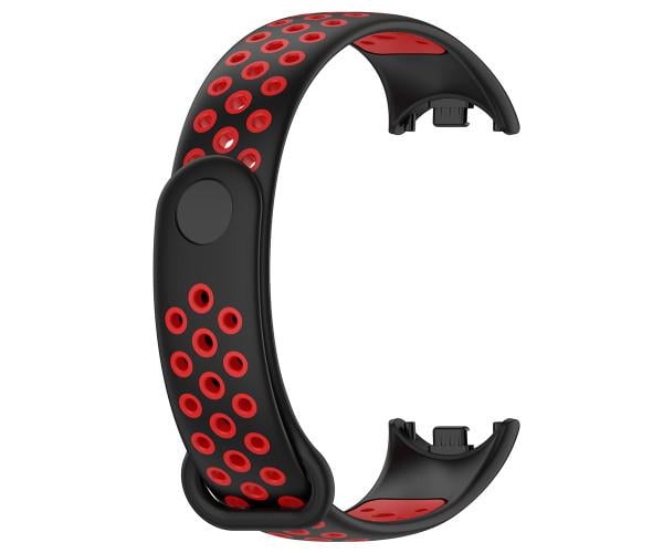 Ремешок Sport Silicone для Xiaomi Mi Band 8 Черно-красный