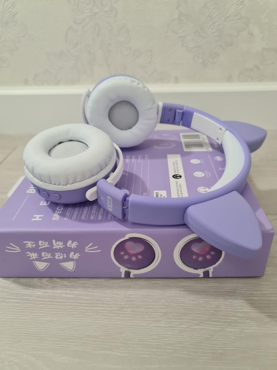 Навушники бездротові дитячі CAT ВК-1 LED Світло-фіолетовий (26389245) - фото 9 Навушники бездротові дитячі CAT ВК-1 LED Світло-фіолетовий (26389245) - фото 9