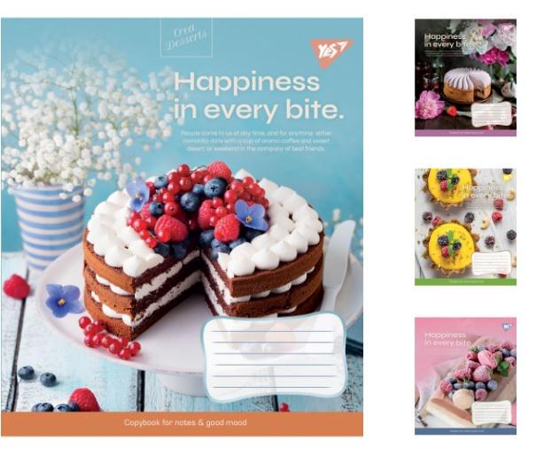 Зошити учнівські у лінійку YES Desserts 36 арк. 15 шт. в уп. (MTT-163198)
