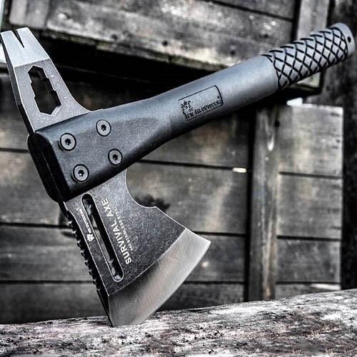 Топор многофункциональный HX OUTDOORS Survival Axe 440 Stainless Steel FT-05 Black - фото 7