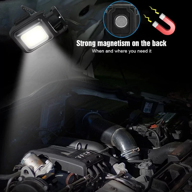 Ліхтар магнітний Cob Rechargeable Keychain Light (50100123) - фото 4