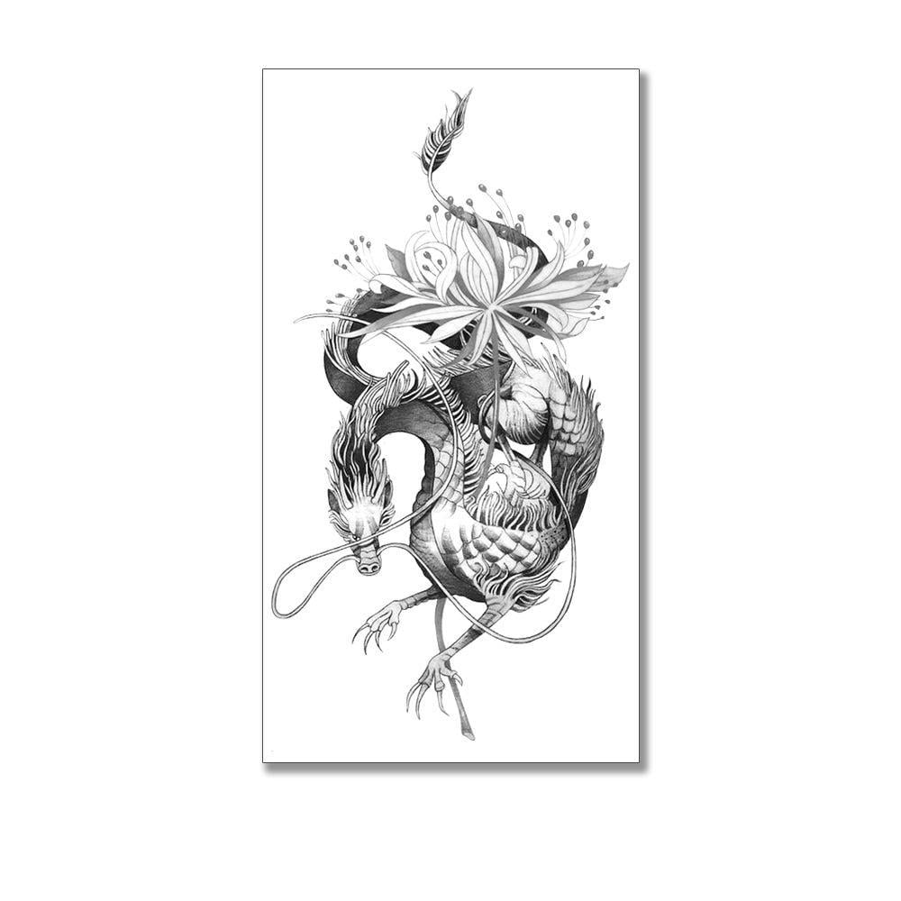 Тату тимчасове водостійке 3D велике Дракон XQB-353 19,5х10 см (4506413) Тату тимчасове водостійке 3D велике Дракон XQB-353 19,5х10 см (4506413)