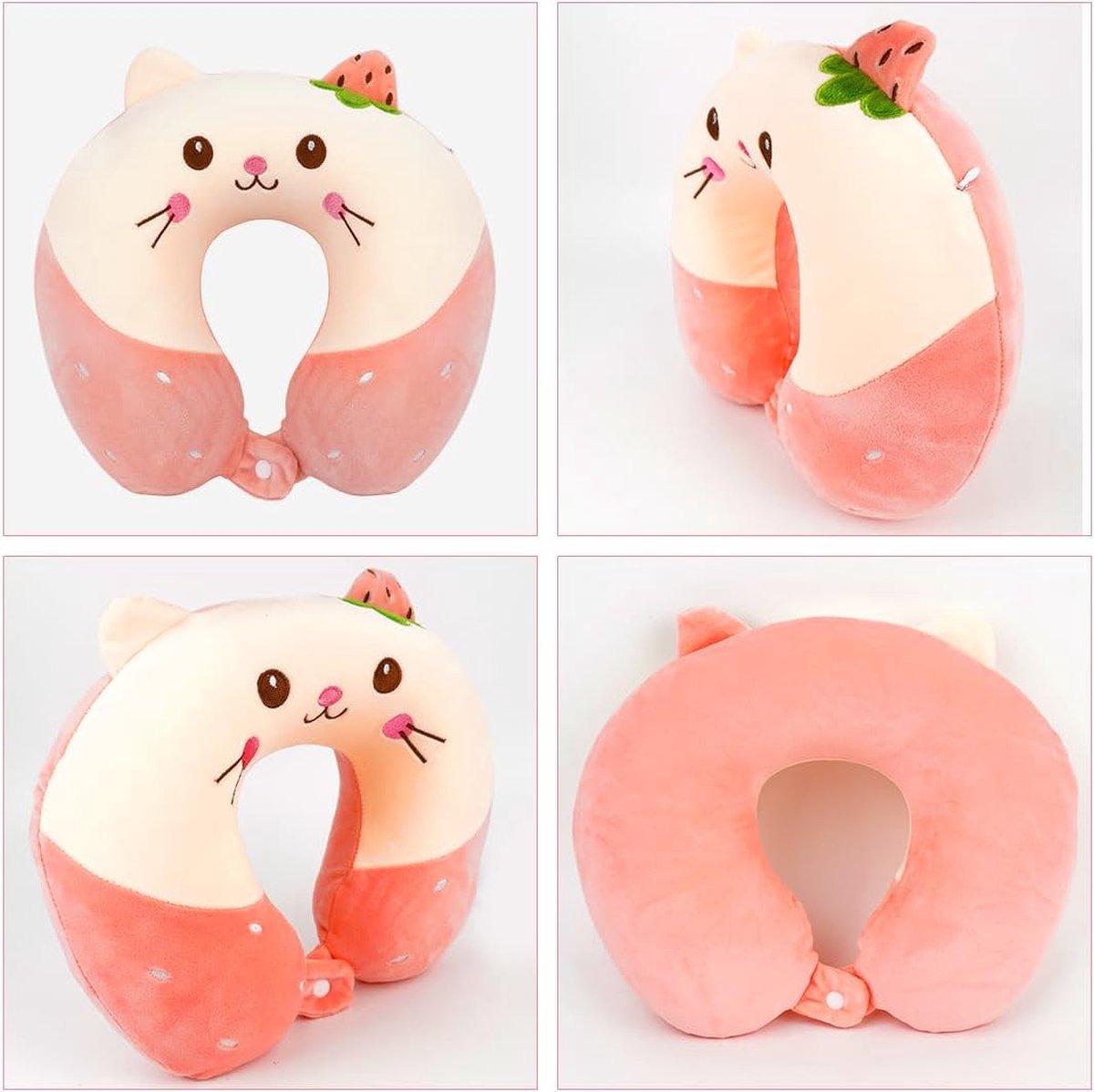 Подушка для подорожей Good Idea Котик з ефектом пам'яті 28х28 см Рожевий (383369SP) - фото 4