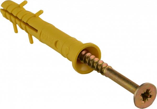 Дюбель АСКО-УКРЕМ 8х60 притиск 20 мм ПП потайний буртик/ударний шуруп цинк 100 шт. (A0150090155) - фото 2 Дюбель АСКО-УКРЕМ 8х60 притиск 20 мм ПП потайний буртик/ударний шуруп цинк 100 шт. (A0150090155) - фото 2