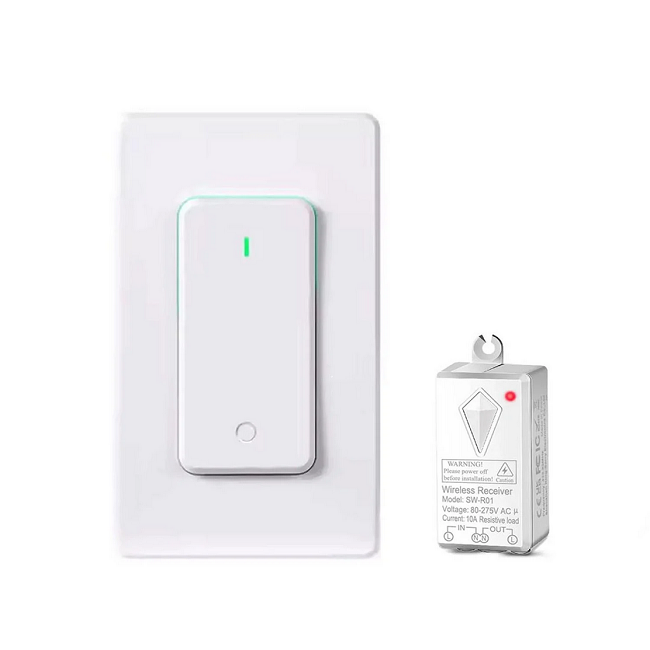 Комплект бездротового вимикача з 1-канальною клавішею AK1 і приймальним блоком 220V 1000W (SW-R01)