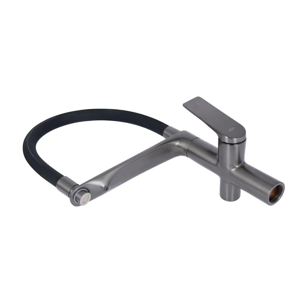 Смеситель для кухни Qtap Vlasta QTVLA364GMB45649 с гибким изливом и подключением к фильтру Черный (QTVLA364GMB45649) - фото 4