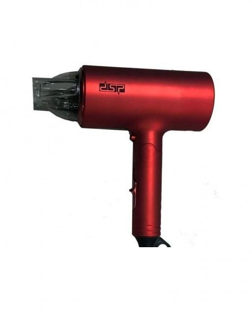 Фен для укладки волос DSP 30214 c насадками электрический дорожный складной Красный (DSP30214I)